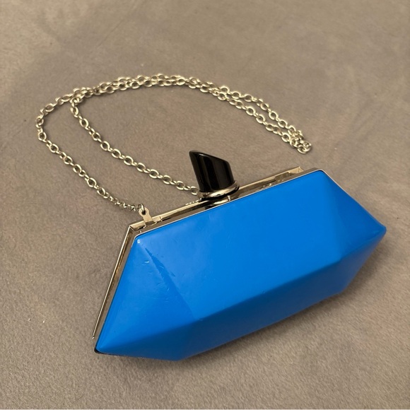 MMS Design Studio Electric Blue Geometric Clutch - Picture 1 of 8